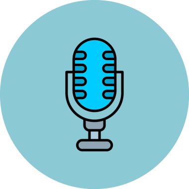 Mikrofon. Web simgesi basit tasarım