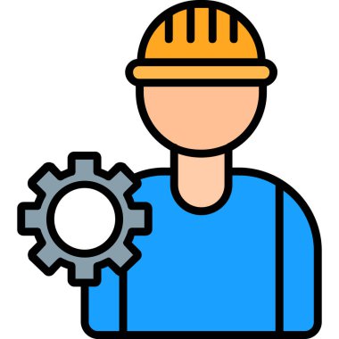 Mühendis. Web simgesi basit illüstrasyon