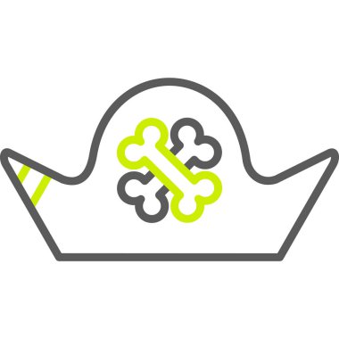 İzole bir taç ve parti etiketi.