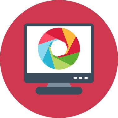 grafik vektör illüstrasyon tasarımı ile bilgisayar monitörü