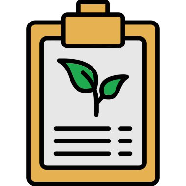 Ekoloji bitkisi yaprak simgesi ile doldurulmuş dış hat biçimi