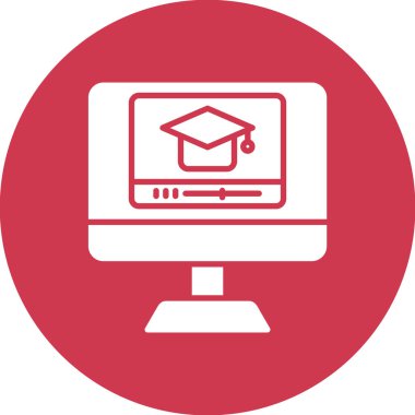 Mezuniyet şapkalı bilgisayar ekranı.