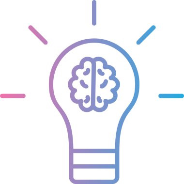 Beyin fikri. Web simgesi basit illüstrasyon