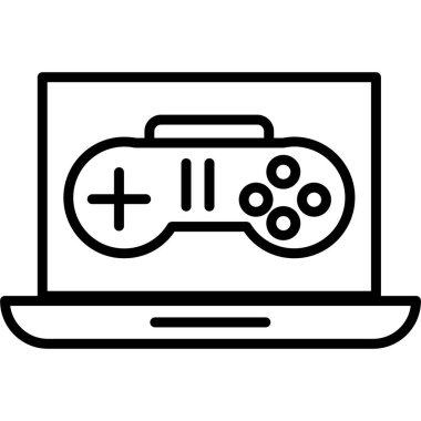 Oyun kontrol simgesi ana hatları vektörü. çevrimiçi oyun