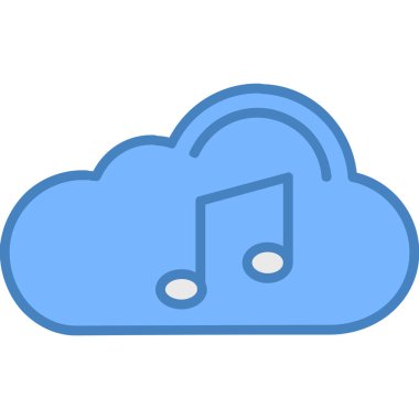bulut müzik simgesini, vektör çizim