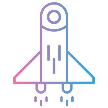 Roket. Web simgesi basit illüstrasyon