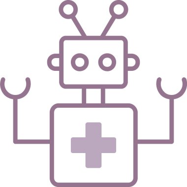 robot. Web simgesi basit illüstrasyon