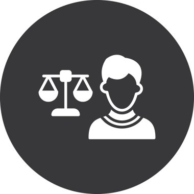 Kolayca değiştirilebilen veya düzenlenebilen adalet vektörü simgesi