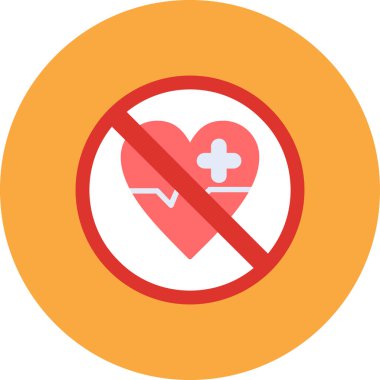 kalp çarpraz sağlık simgesi düz stil