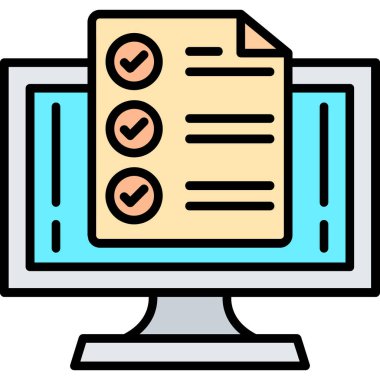 kontrol listesi simgesi renk çizgisi vektörünü kontrol et