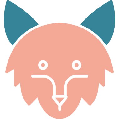 şirin çizgi film hayvan ikonu vektör çizimi