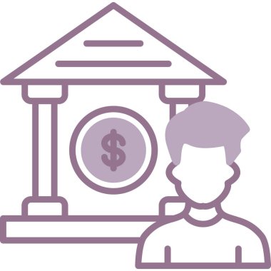 Banka. Web simgesi basit illüstrasyon