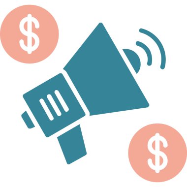 Dolarlık afohoparlör düz vektör simgesi