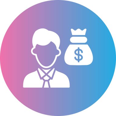 Dolar işareti olan bir adamın vektör çizimi