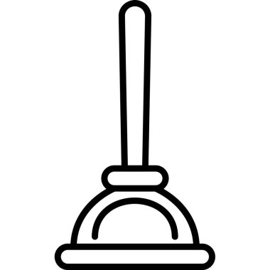 Temizlik süpürgesi simgesi. Web için temizlik vektör simgelerinin özet çizimi