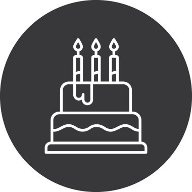 Moda tarzı izole edilmiş arkaplanda doğum günü pastası simgesi