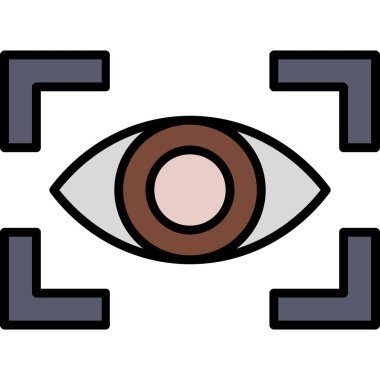 Göz simgesi vektör renk çizimi