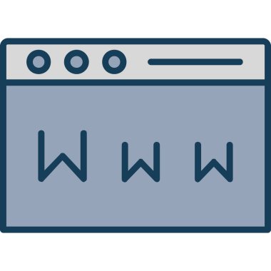 www web renk simgesi, vektör illüstrasyonu