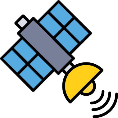 Uydu Simgesi, vektör illüstrasyonu