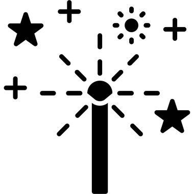 Havai fişekler. Web simgesi basit illüstrasyon