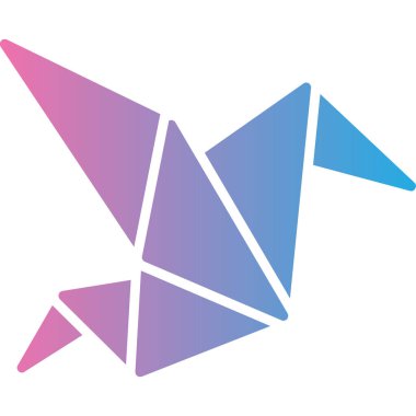 Origami kuş vektör simgesi