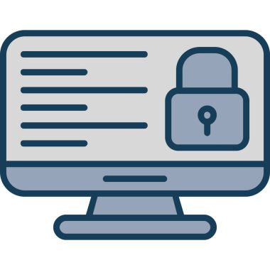 İnternet güvenliği. Web simgesi vektör illüstrasyonu