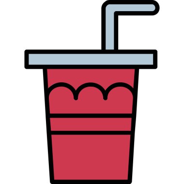 içecek içecek soda simgesi dolgulu taslak biçiminde