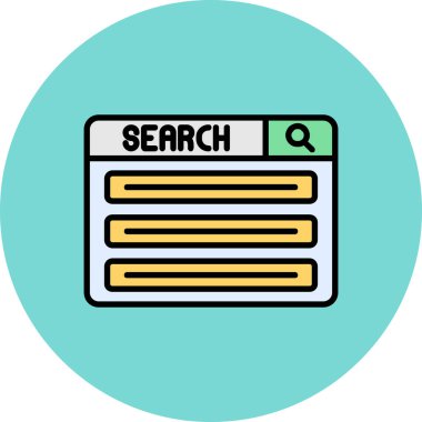 Arama motoru optimizasyon vektörü renk simgesi