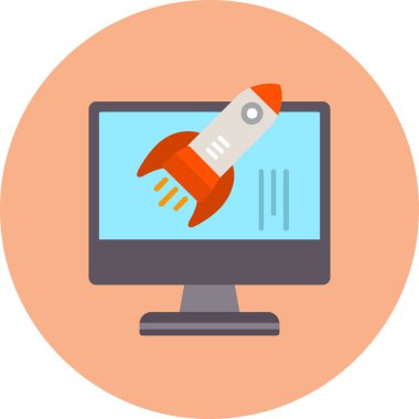 Beyaz arkaplanda bir tornavida ve bir tornavida simgesi olan dizüstü bilgisayar, düz tasarım.