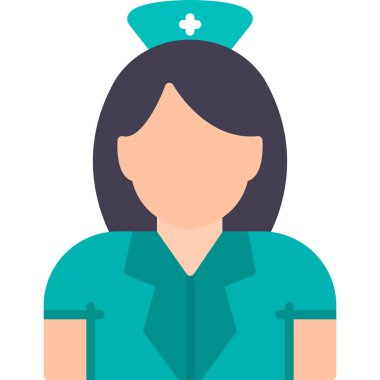 hemşire düz vektör simgesi
