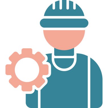 İşçi. Web simgesi basit illüstrasyon