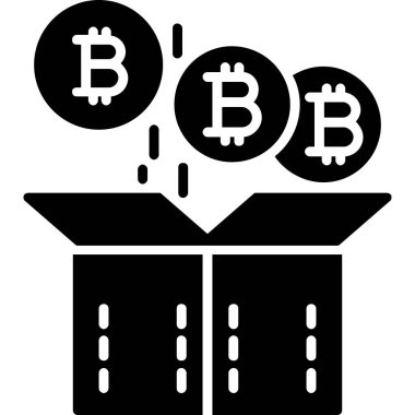 Bitcoin şifreleme simgesi, vektör illüstrasyonu