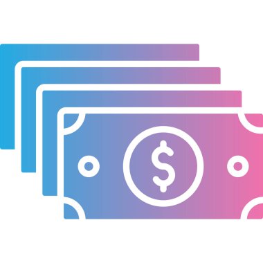 Dolar işareti simgesi, vektör çizimi