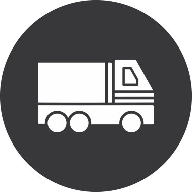 Teslimat kamyonu ikonu. vektör illüstrasyonu