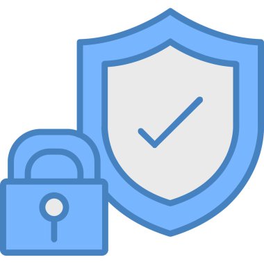 Güvenli kilit koruma simgesi - taslak biçimi