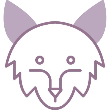 Tilki yüzü, illüstrasyon, vektör, beyaz arkaplan üzerinde.