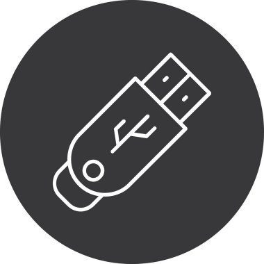USB flash sürücü simgesi. Basit örnek USB flash sürücü vektör simgesi web için