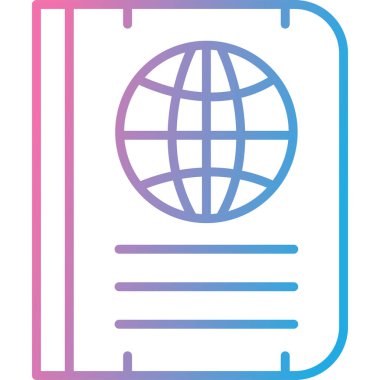 Pasaport ikonu vektör illüstrasyonu