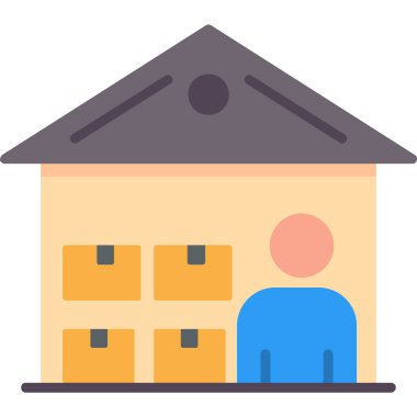 Otel vektör renk çizgisi simgesi