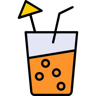 Kokteyl ikonu vektör illüstrasyonu