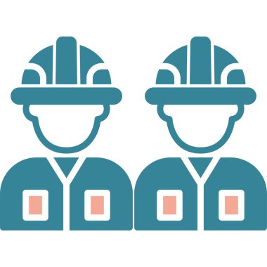 Bir grup inşaat işçisinin vektör çizimi