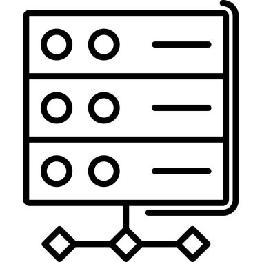 Veri veritabanı sunucu simgesi ana hat biçiminde