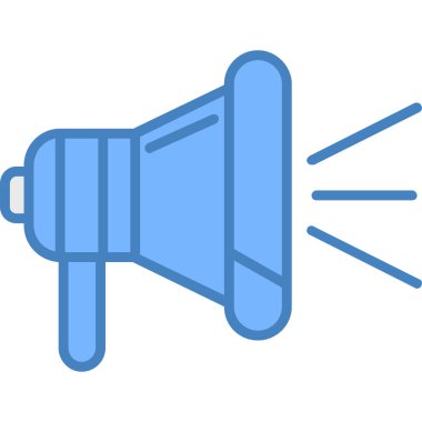 Megafon simgesi. Megafon vektör simgesi web için anahat çizimi