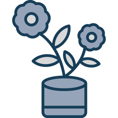 Çiçek. Web simgesi basit illüstrasyon