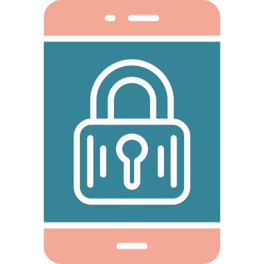 mobil kilit ikonu vektör çizimi