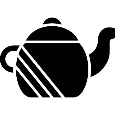 Çaydanlık simgesi, vektör çizimi beyaz arkaplanda izole edildi