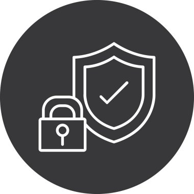 Güvenli kilit simgesi vektör illüstrasyonu