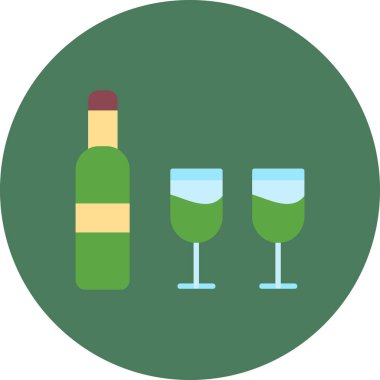 - Şampanya. Web simgesi basit illüstrasyon