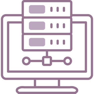 Bilgisayar monitörü simgesi. vektör illüstrasyonu