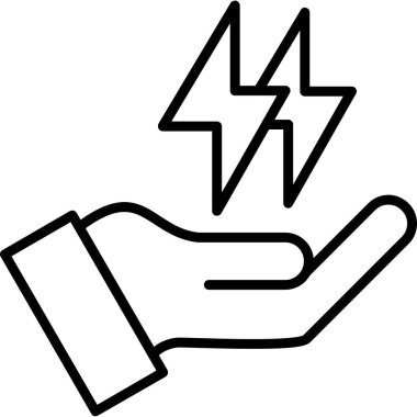 enerji elektrik el simgesi